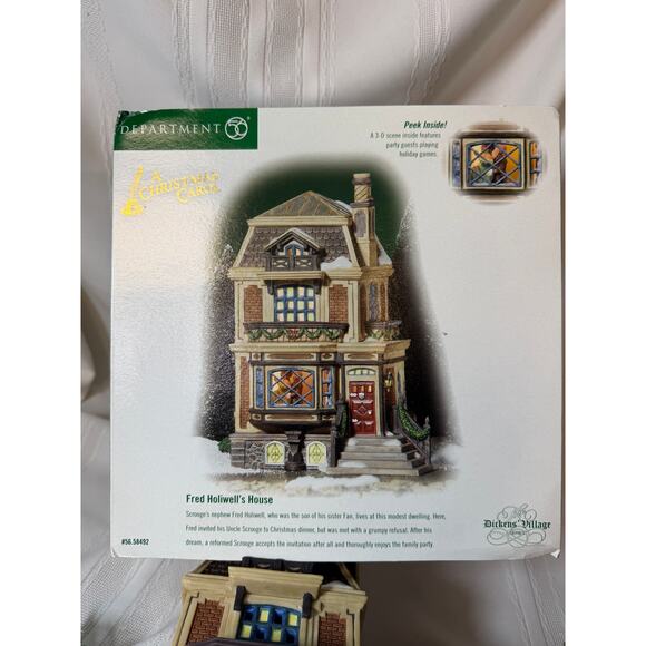 Dept 56 Fred Holiwells House #58492 A Christmas Carol w/box light - Picture 8 of 8